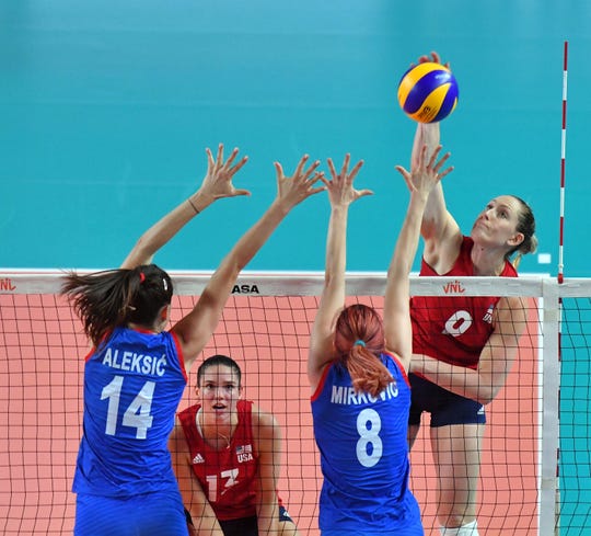 Outside hitter Madi Kingdon Rishel of Phoenix is in contention for the U.S. women's volleyball team that will play at the Tokyo Olympics in 2021.