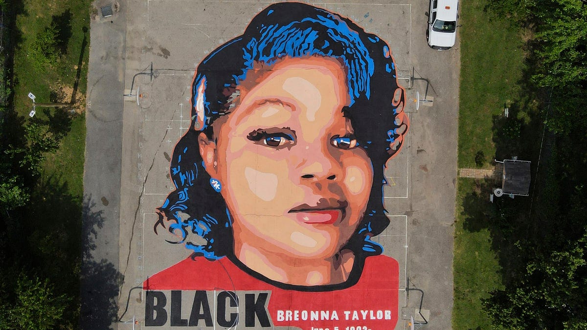 A mural depicting Breonna Taylor on July 6, 2020, in Annapolis, Maryland.