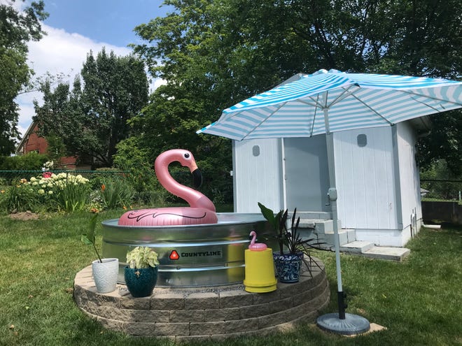 Enquirer reporter Sarah Brookbank built a stock pool in her backyard this summer, in part because recreational options are limited by the coronavirus. Health experts warn that working parents must keep close watch over children in even the shallowest of backyard pools.