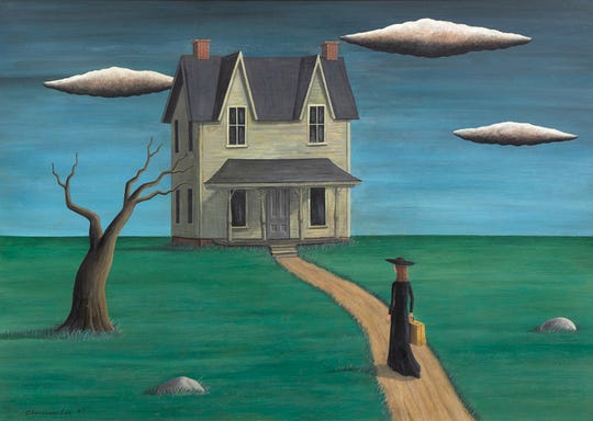 "Coming Home," purportedly by Gertrude Abercrombie, sold at action for $93,750 last year. The FBI is investigating it as a fake painting created in the style of Abercrombie.