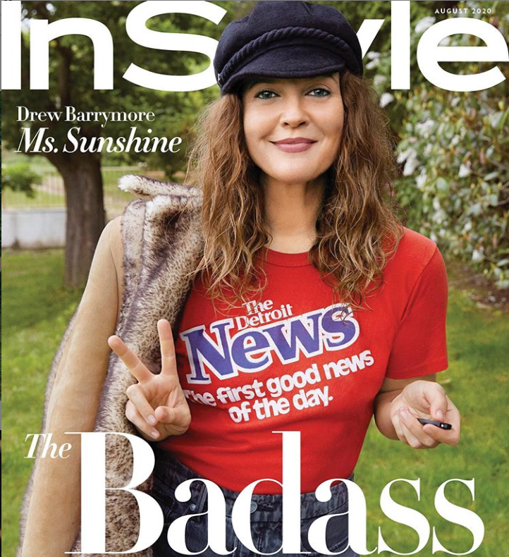 Drew Barrymore rocks vintage Detroit News style on national magazine cover