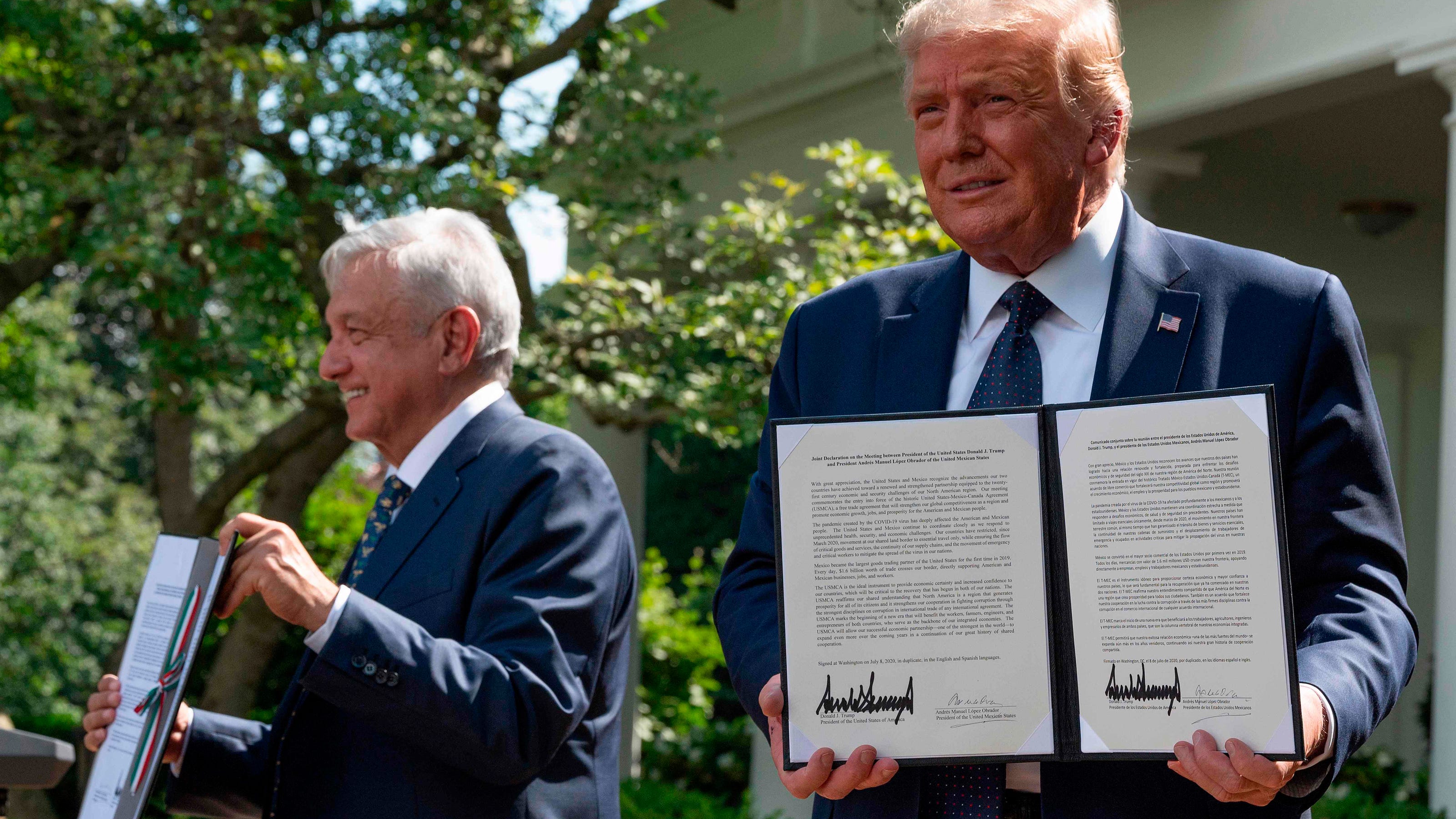 Once a critic, Donald Trump praises visiting Mexico's López Obrador