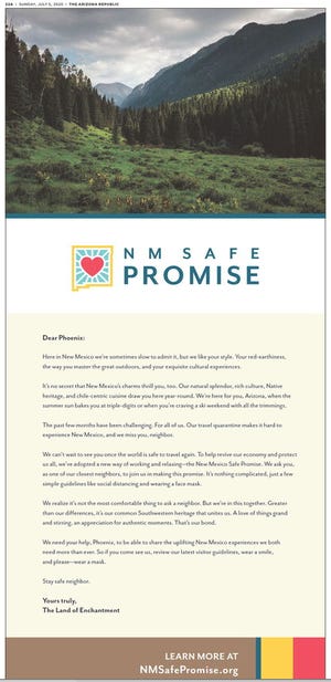 New Mexico Runs Letters Encouraging Covid 19 Safe Practices By Visitors From Arizona Texas