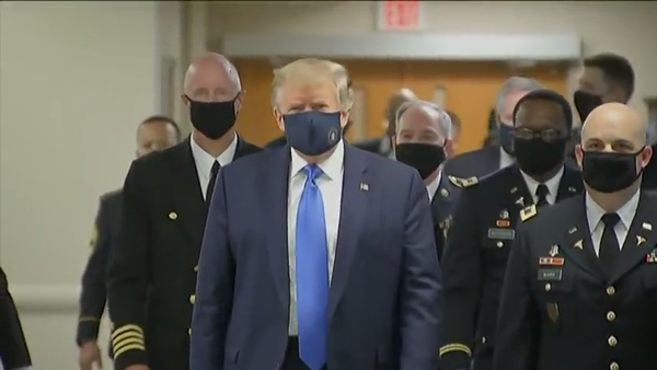 President Donald Trump wore a mask in public for t