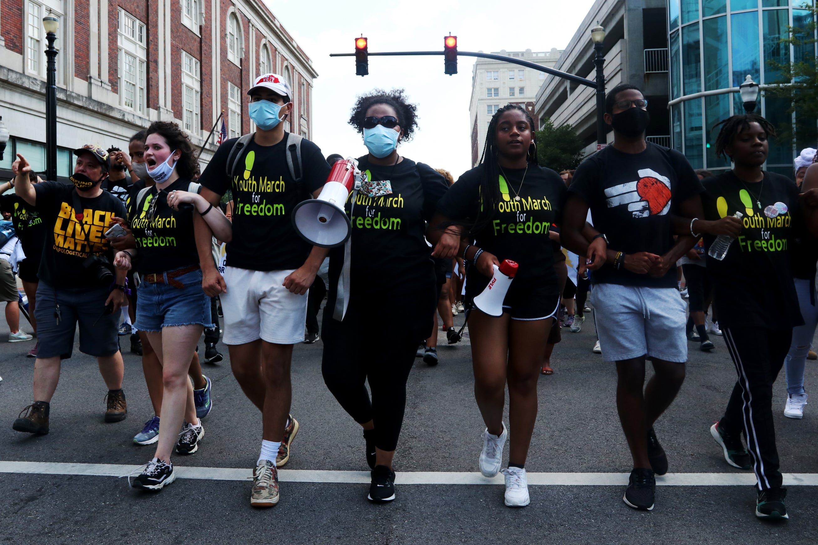 Protesters march in Louisville