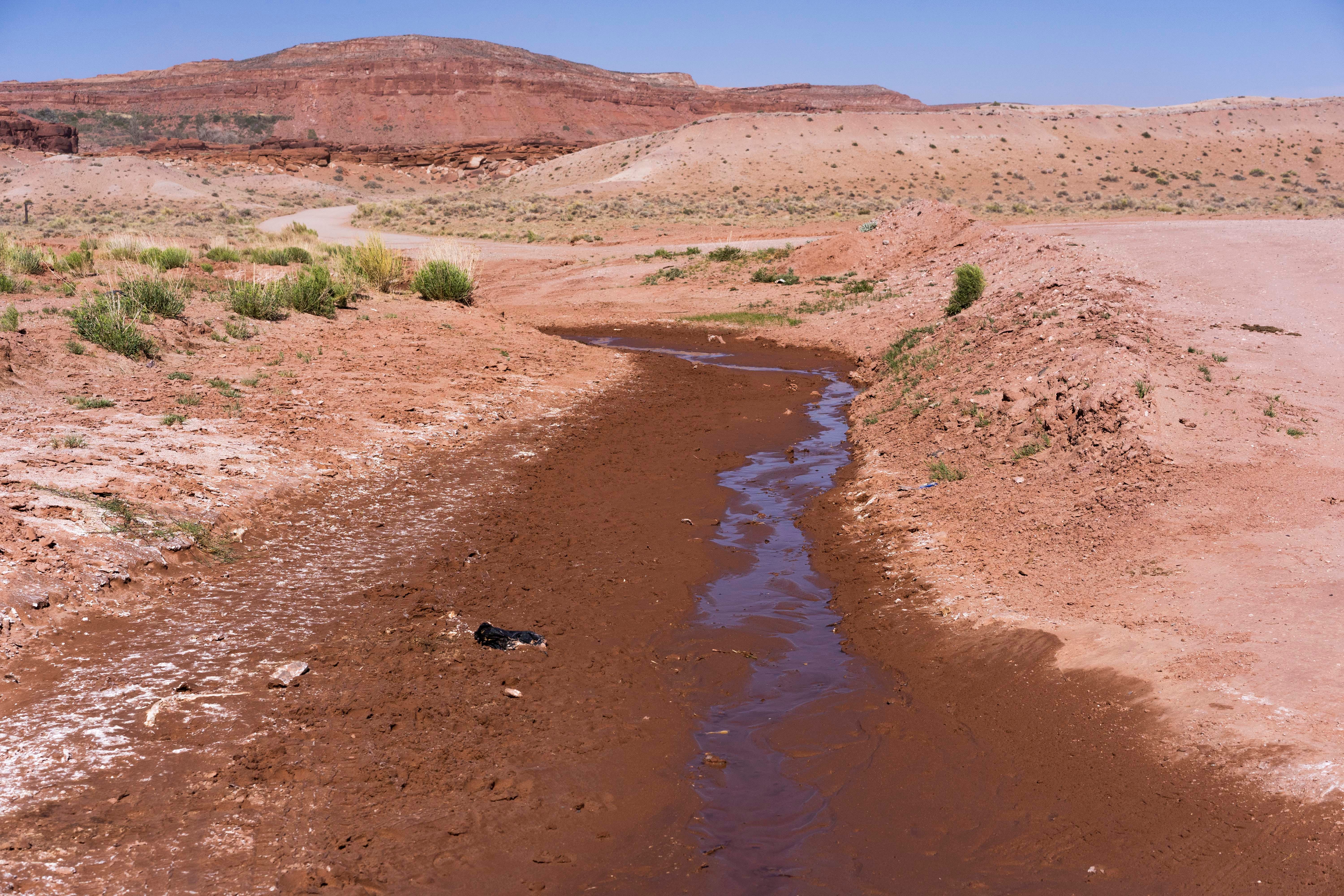 Water from a spring forms a small stream in the Monument Valley Tribal Park on the Navajo Nation.