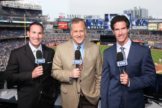 From left, YES Network Yankees broadcasters John Flaherty, Michael Kay and Paul O'Neill.