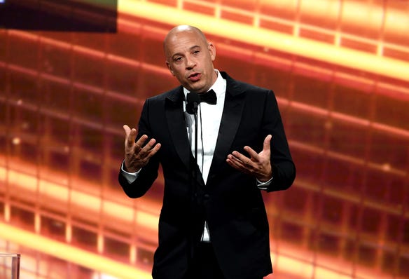 Diesel speaks onstage during the 2019 British Academy Britannia Awards.