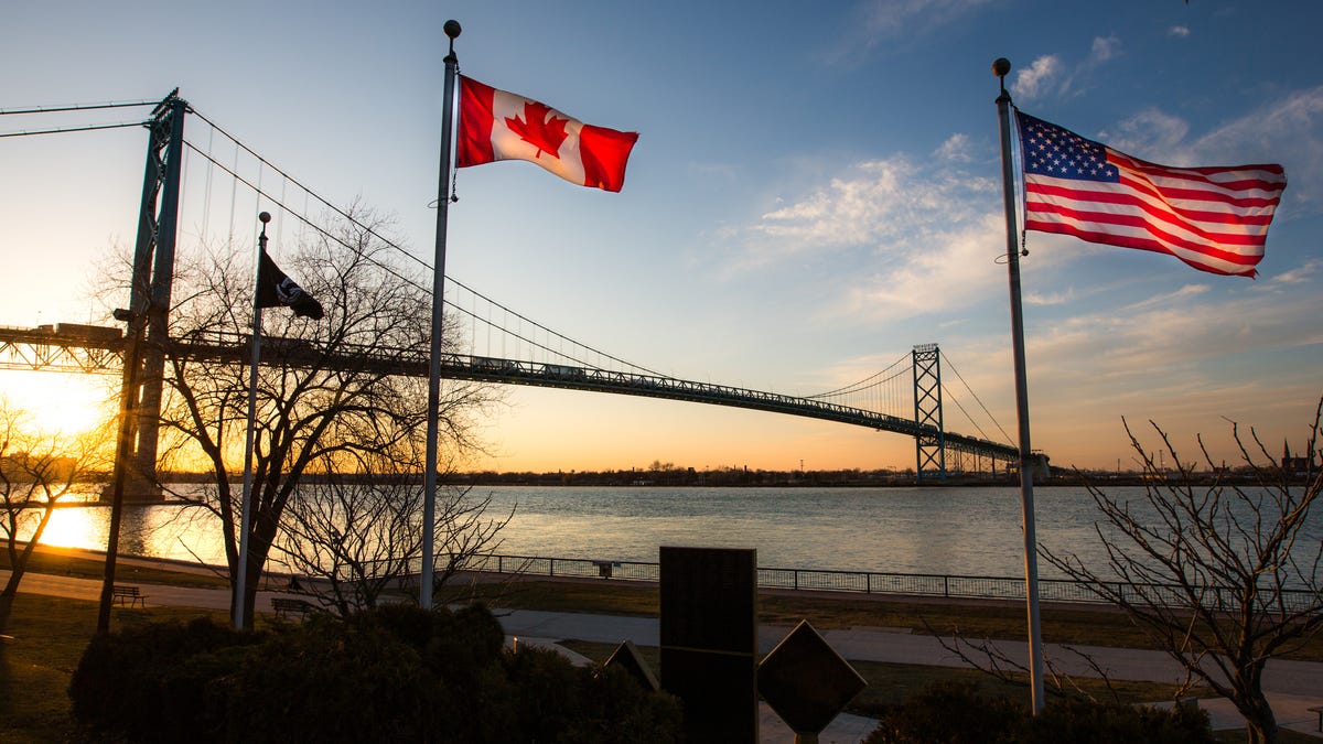Border crossing points like the one between Detroit and Windsor, Ontario, will be closed for at least another month.