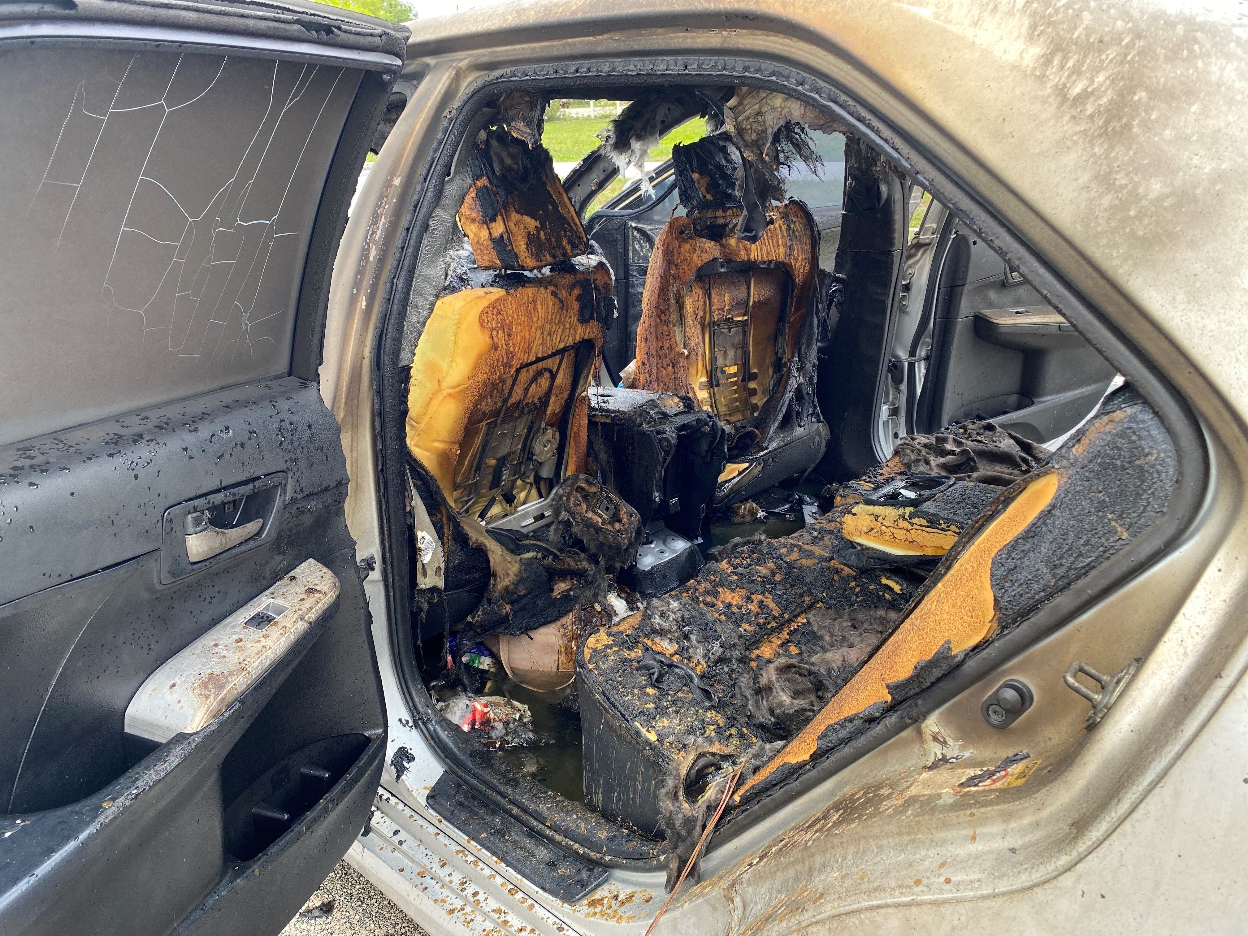 Vehicle catches fire, six injured in twovehicle Lee County crash