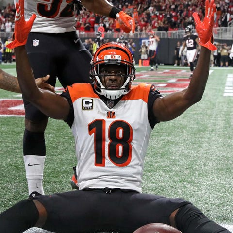 Franchised WR A.J. Green (18) is entering his 10th