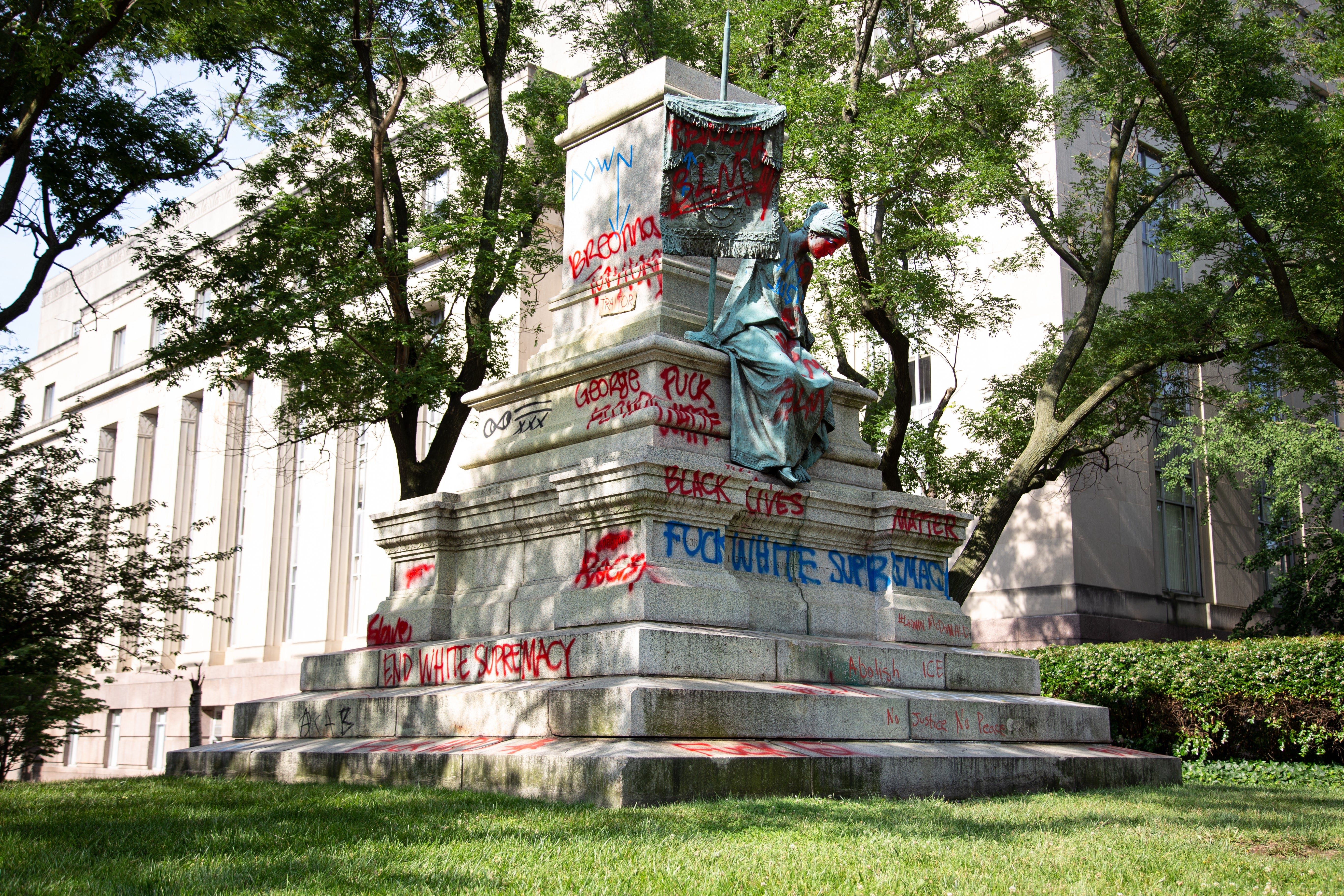 Albert Pike toppled statue