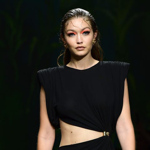 Gigi Hadid presents a creation for Versace's Women