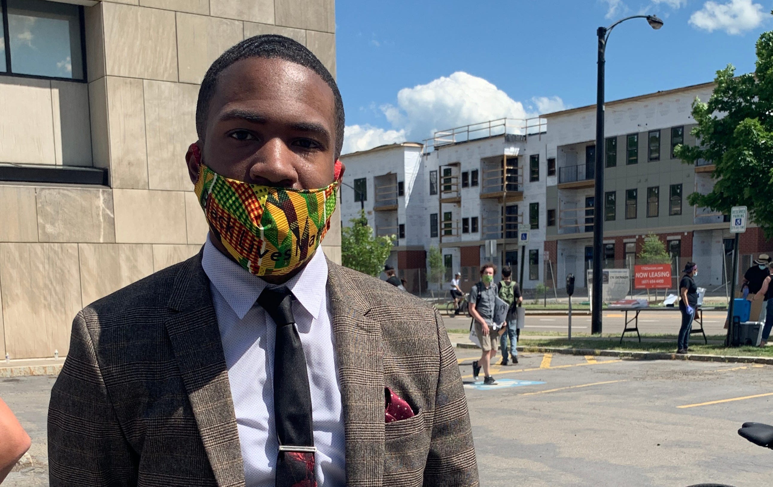 Domari Greene, of Elmira, New York, helped to organize a march in nearby Corning, New York, after the death of George Floyd. He said about 300 people made the trip from Elmira to Corning.