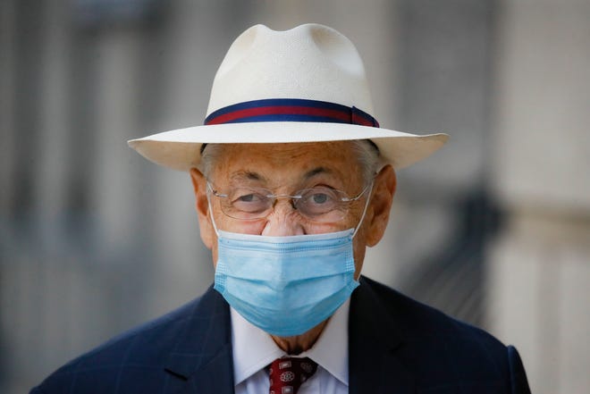 Former New York Assembly Speaker Sheldon Silver leaves U.S. District Court after he was sentenced to 6 1/2 years in prison in the corruption case that drove him from power, Monday, July 20, 2020, in the Manhattan borough of New York.