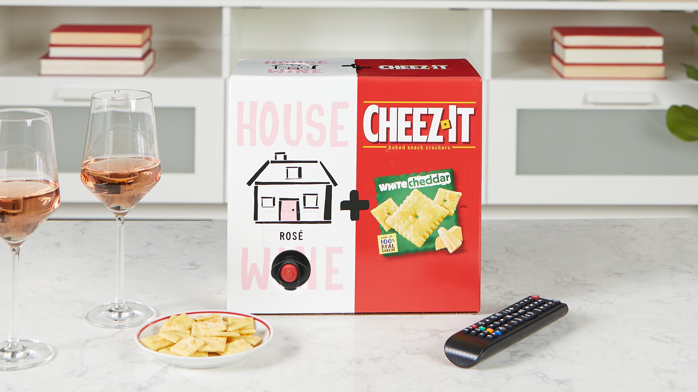 Rose Wine Paired With Cheez It White Cheddar Crackers Yes In A Box