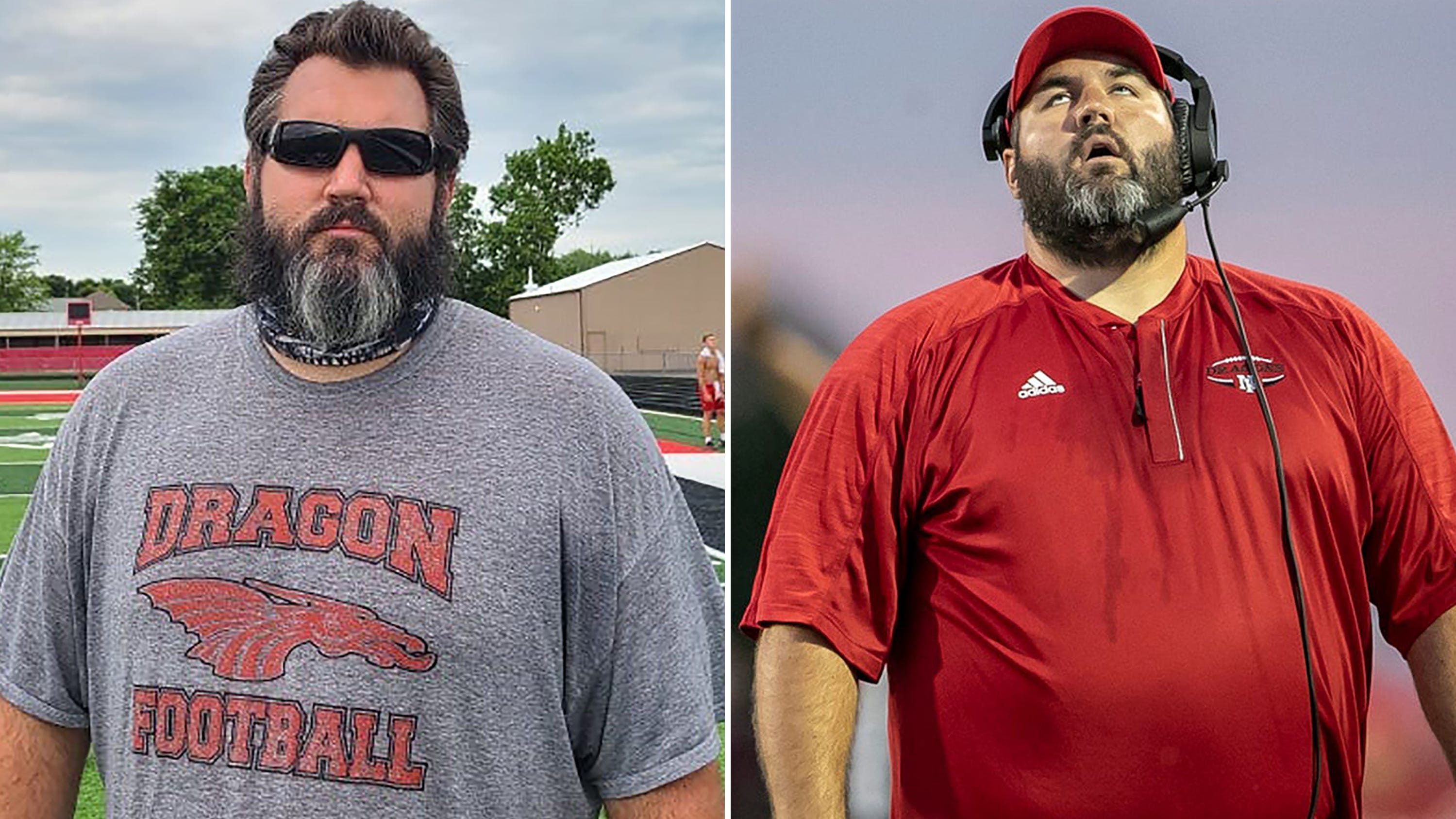 Former UNC OL, New Palestine football coach Kyle Ralph down 77 pounds since March