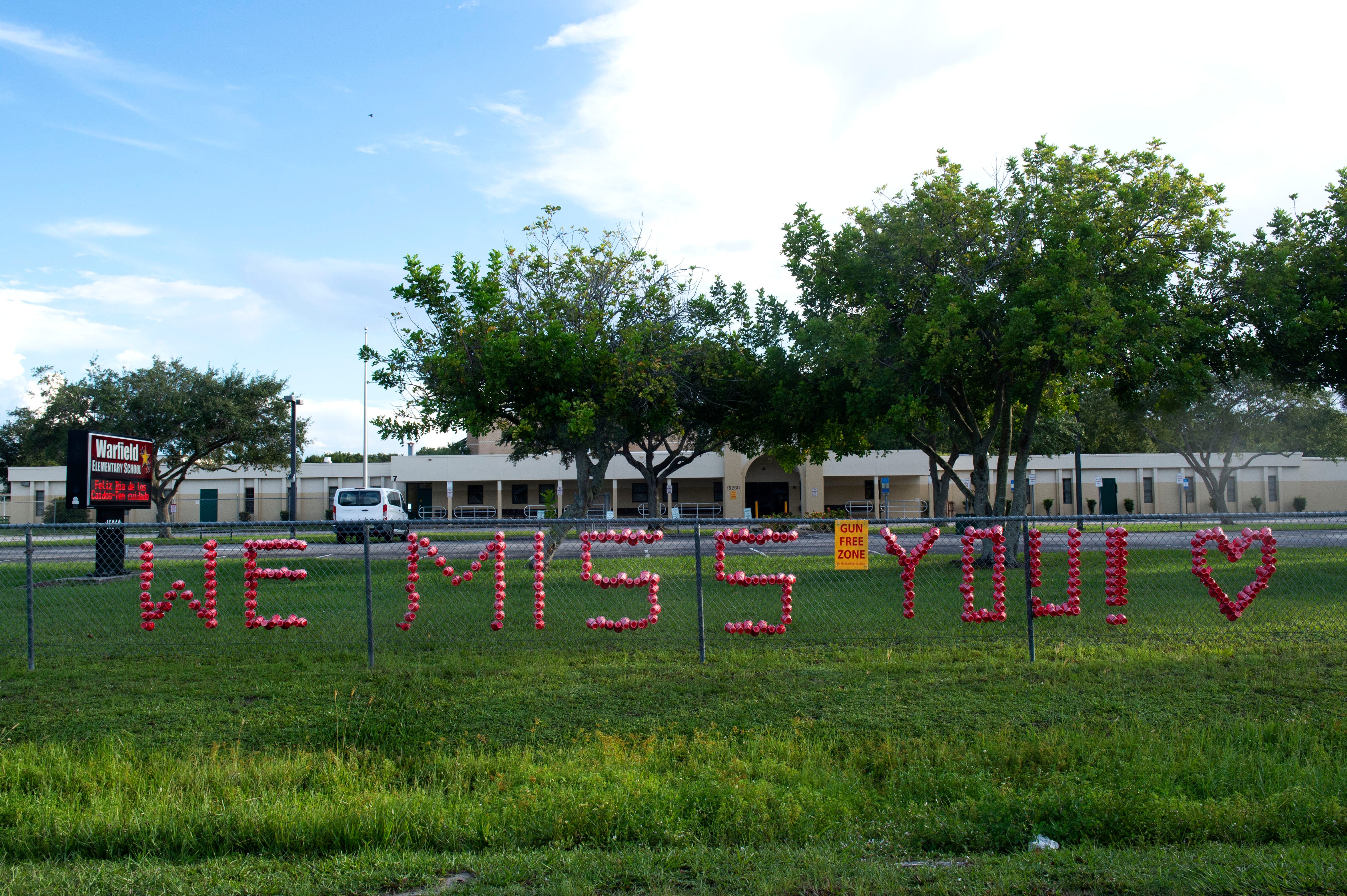 The Warfield Elementary School campus in Indiantown, Florida, closed to students in March as COVID-19 began spreading across the United States. The Martin County School District plans for students to attend in person or virtually for the 2020-2021 school year.