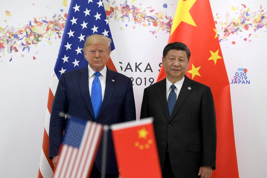 President Donald Trump meets with Chinese President Xi Jinping on the sidelines of the G-20 summit in Osaka, Japan, on June 29, 2019.