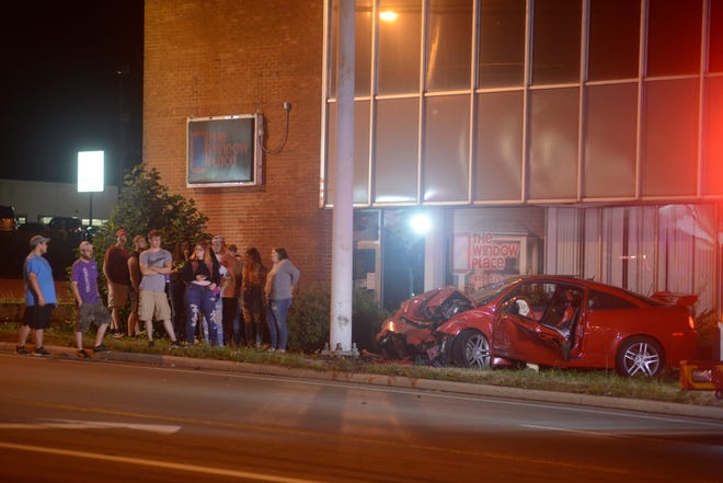 Police and paramedics responded to a crash at the intersection of Park Avenue West and Brookwood Way late Saturday night.