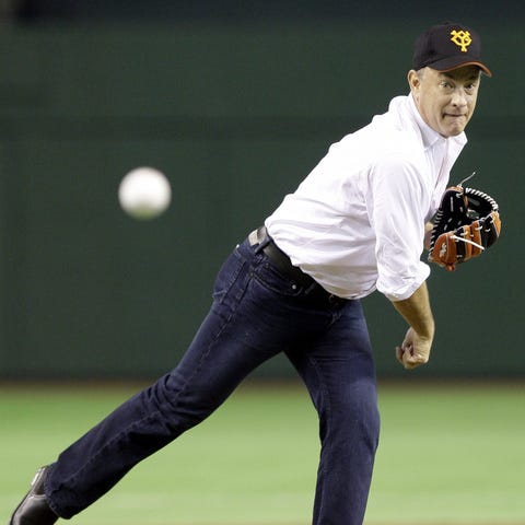 Tom Hanks throws out a first pitch in Japan in 200