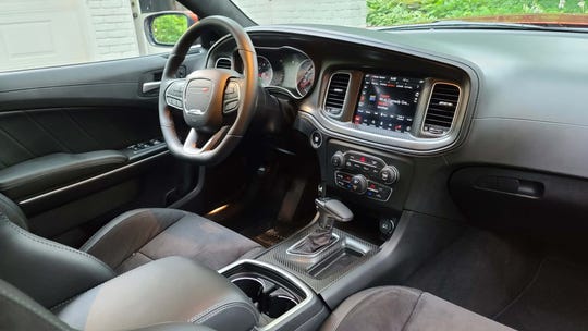 With its T-shifter, digital UConnect infotainment and healthy storage space, the 2020 Dodge Charger Scat Pack Plus interior is ergonomically efficient.