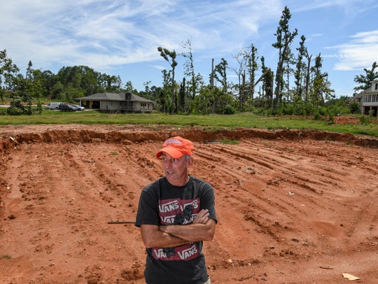 Bill Patterson of Seneca talks about his childhood home being destroyed at the site on Tuesday, July 28, 2020. It was almost four months ago when an EF3 tornado ripped through Seneca the morning after Easter. 