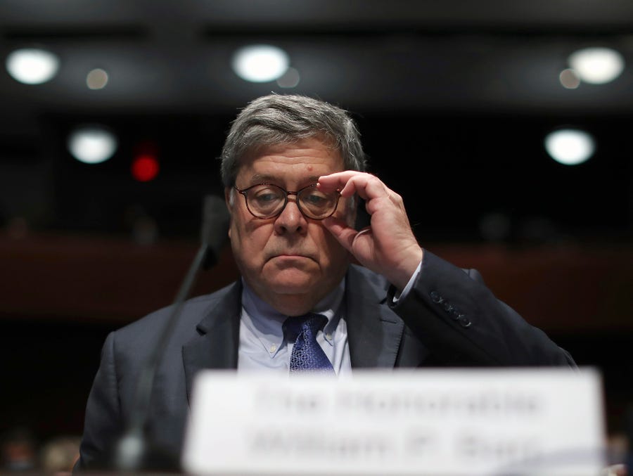 Attorney General William Barr listens during a House Judiciary Committee hearing on the oversight of the Department of Justice on Capitol Hill, July 28, 2020 in Washington.