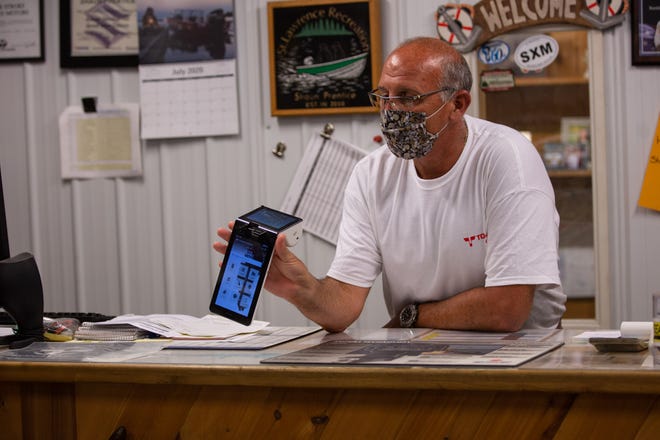 Shaun Prentice, owner of St. Lawrence Recreation near Massena, New York, talks about the challenges of using a credit card reader without high-speed broadband internet access at his business.