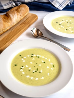 Zucchini soup is light and filling, and equally good served hot or cold.  National Zucchini Day is Aug. 8.