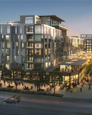 Developers of The Walk on Union released new renderings on Monday, Aug. 3, 2020, for the development that had been called Union Row. This is a view of the Central Courtyard.