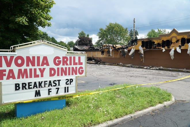                                The Livonia Grill on Plymouth suffered major damage on Aug. 3, 2020 after a fire gutted its building.