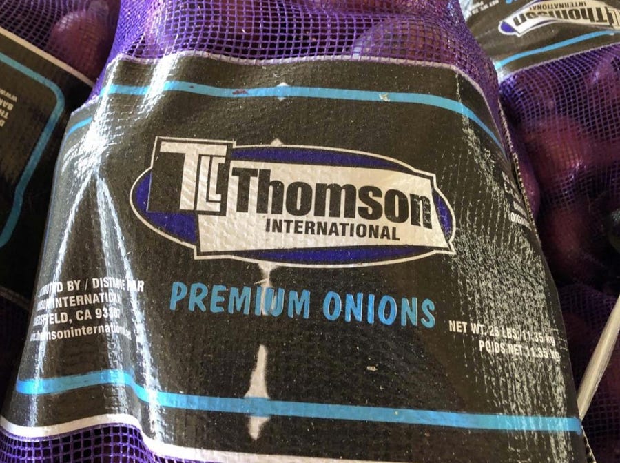 Thomson International of Bakersfield, Calif., recalled red, yellow, white and sweet yellow onions shipped from May 1 to the present out of concern they could be contaminated with salmonella.