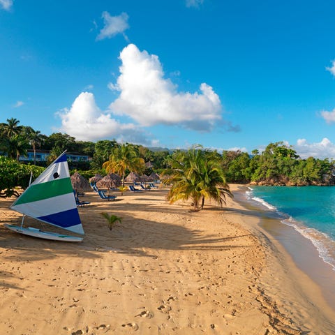 The beach at Jamaica Inn in Ocho Rios is a tranqui