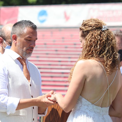 Janet Fenner and Greg Dabice were married at the 5