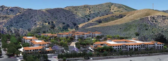 A photo simulation of a proposed 357-unit residential care facility for seniors in Simi Valley.