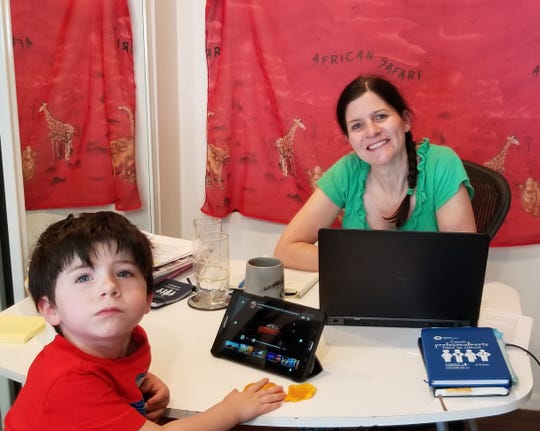 Traci Wells is juggling work and remote learning with her children, including her four-year-old son who will be returning to pre school.