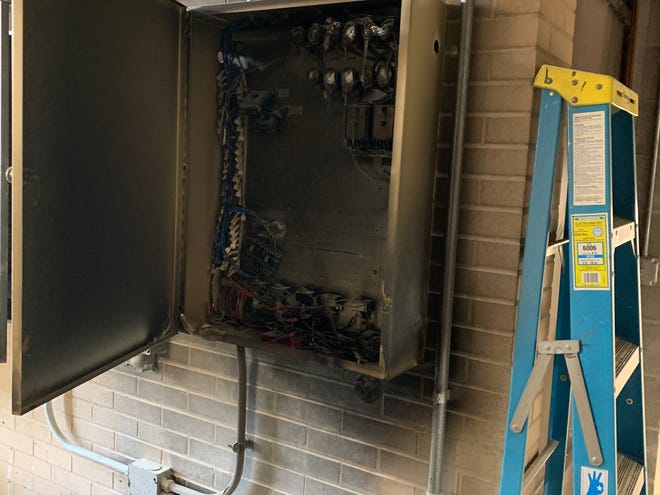 A small fire broke out Saturday morning in an HVAC panel at the Manitowoc County Sheriff's Office.