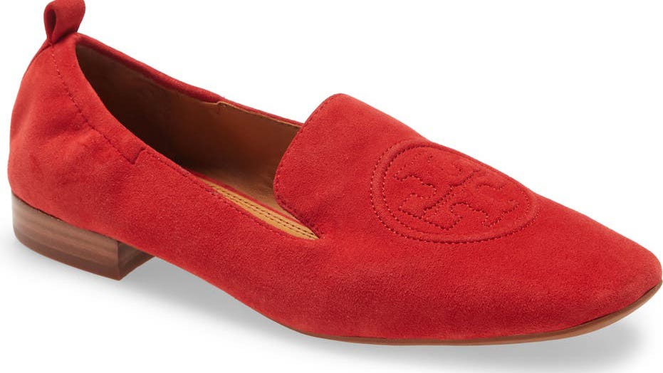 tory burch red loafers