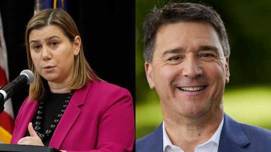 Incumbent U.S. Rep. Elissa Slotkin (D-Holly), left, and GOP challenger Paul Junge, a former television anchor and prosecutor. The winner of the November election will represent Michigan's 8th district.