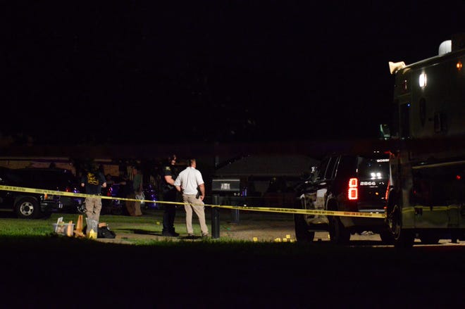 Louisiana State Police continue their investigation after midnight, Aug. 9, 2020, of an officer-involved shooting near the intersection of Preston Boulevard and Plaza Circle in Bossier City. State police were called at around 8:30 p.m. Saturday, Aug. 8, 2020, to investigate the shooting incident.
