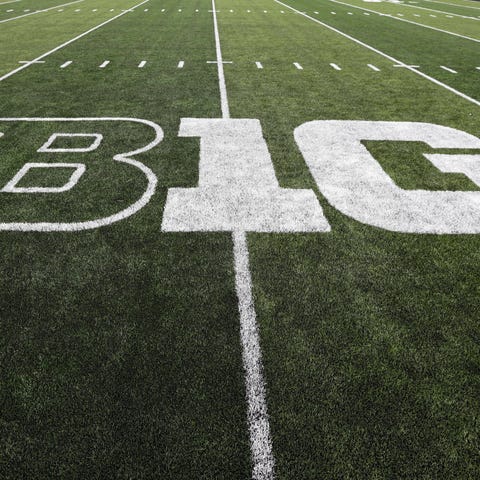 The Big Ten logo is displayed on the field before 