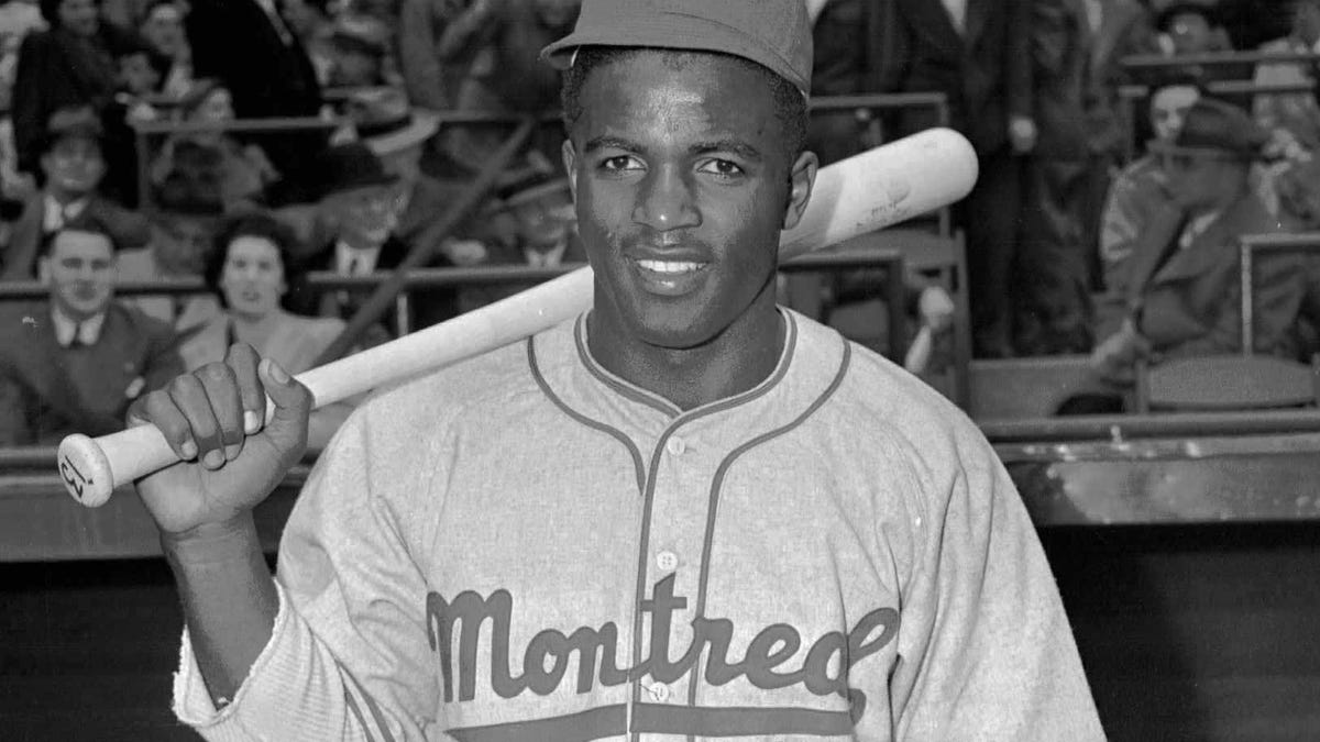 This April 18,1946 file photo shows Jackie Robinson with the Triple-A Montreal Royals.