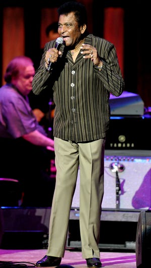 Charlie Pride performed at the Grand Ole Opry Show on February 3, 2012 at Riemann Auditorium.