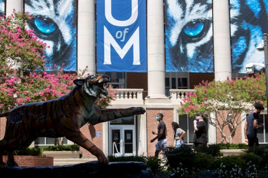 Students return to the University of Memphis campus on Monday, Aug. 17, 2020. 