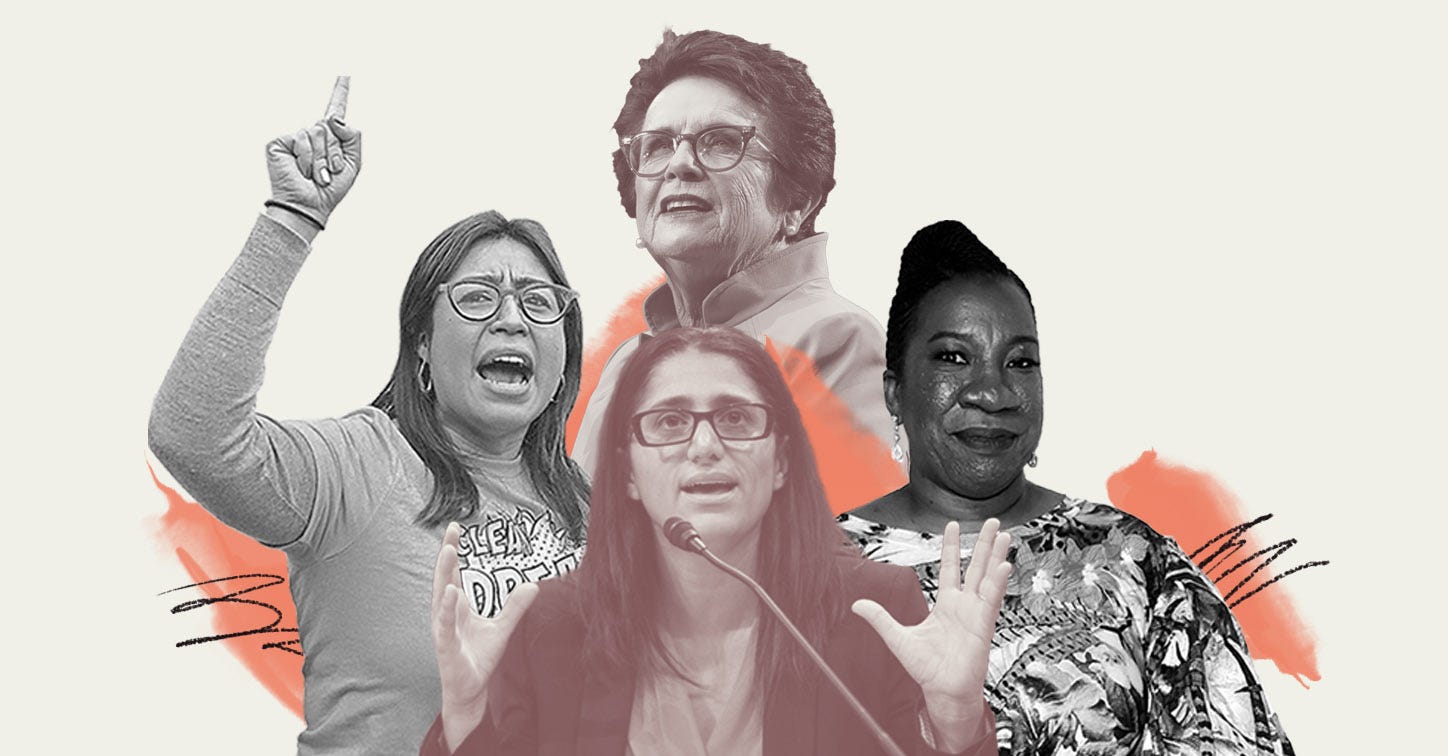 Cristina Jiménez Moreta, Billie Jean King, Tarana Burke and Mona Hanna-Attisha