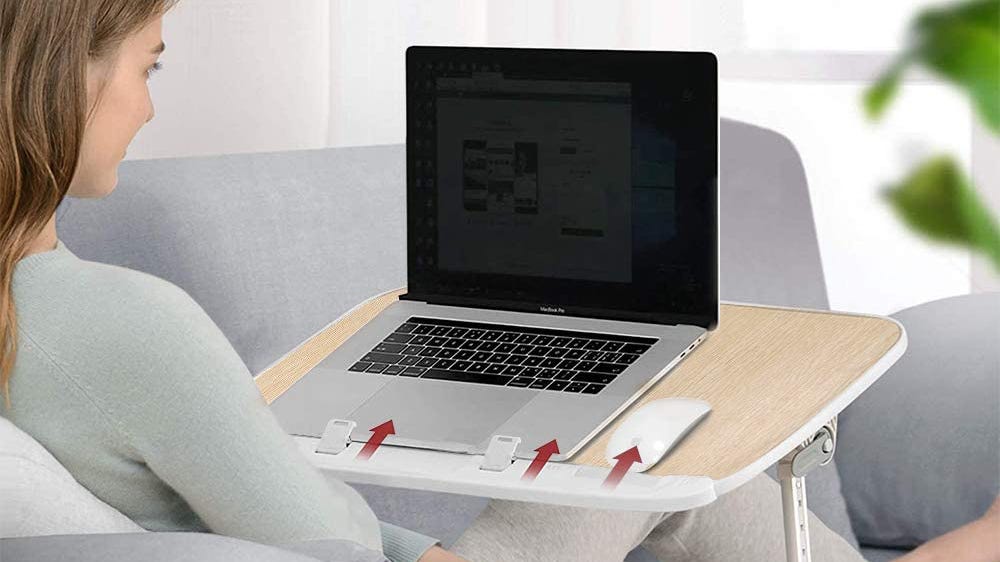 Home Office Lap Desk Extra Wide New Design With Phone Slot Fits Up To 17" Laptop 