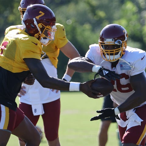 Washington Football Team QB Dwayne Haskins  hands 