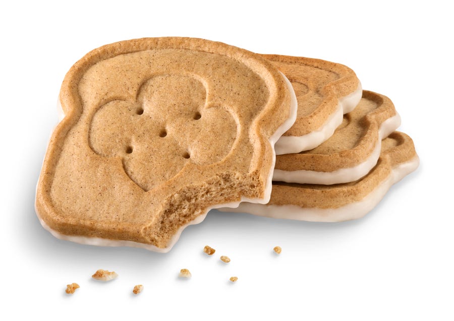 Toast-Yay!, a French toast–inspired cookie dipped in icing, joins the Girl Scout Cookie lineup in 2021.
