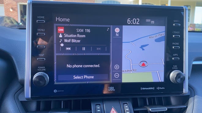 The 2021 Toyota RAV4 Prime XSE Premium's 9.0-in touch screen.